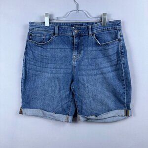 Talbots Shorts Womens Size 14 Denim Stretch High Rise Medium Wash Blue